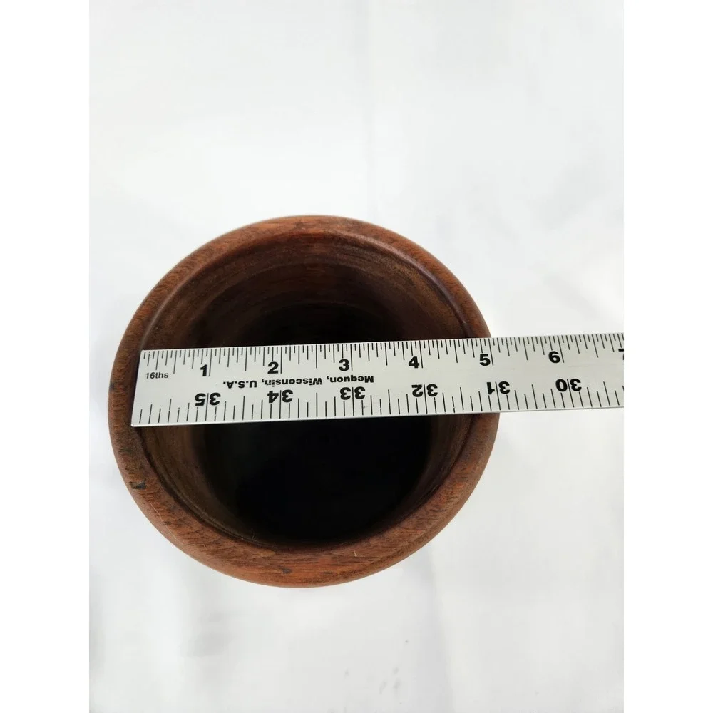 Vintage MCM Wood Planter Vase Handcrafted Hand Turned Plant Holder Unique Decor‎